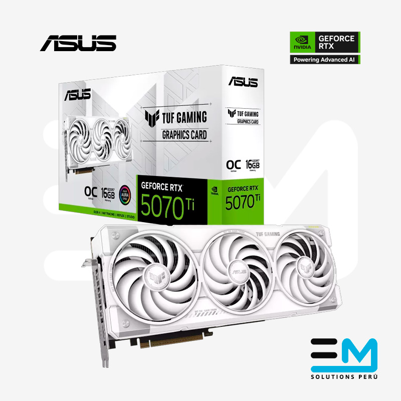1 Tarjeta de video ASUS TUF GAMING 5070 Ti OC EDITION WHITE 16GB GDDR7 , PCI Express 5.0 - Imagen 1