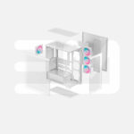 Case DEEPCOOL CG580 WHITE, Mid-Tower, mATX, ATX, x4 Fan ARGB - Imagen 4