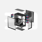 Case DEEPCOOL CG580 BLACK, Mid-Tower, mATX, ATX, x4 Fan ARGB - Imagen 4