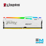 Memoria Kingston Fury Beast 16GB DDR5 5200 MT/s CL40, Intel XMP White RGB