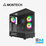Case MONTECH XR BLACK, Mid-Tower, mATX, ATX, x3 Fan ARGB, USB-c
